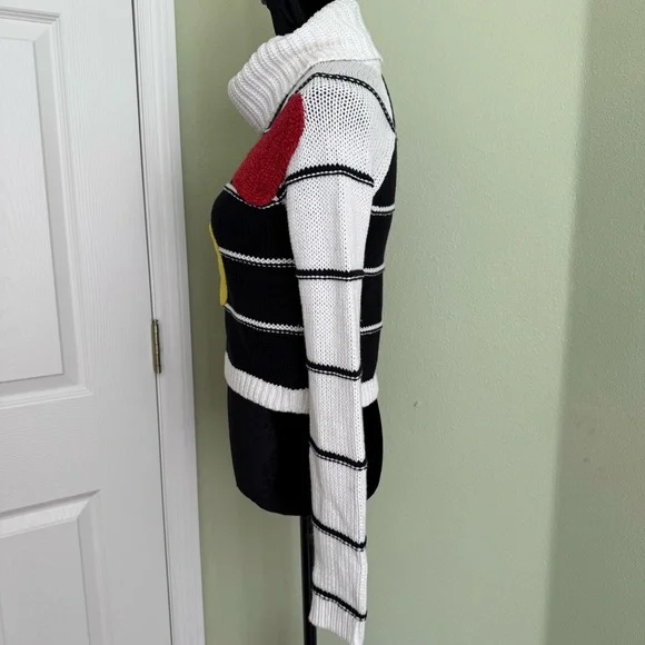 NEW Alice and Olivia Zita Eye Heart You Embellished Knit Cotton Sweater - Picture 6 of 10